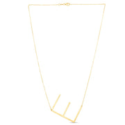 14K Gold Large Initial E Necklace