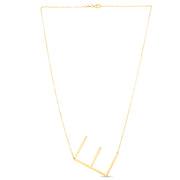 14K Gold Large Initial E Necklace