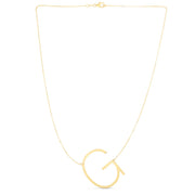 14K Gold Large Initial G Necklace