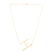 14K Gold Large Initial H Necklace