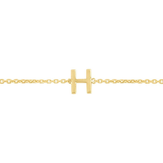 14K Mini Initial H Necklace