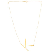 14K Gold Large Initial K Necklace