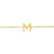 14K Mini Initial M Necklace