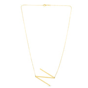 14K Gold Large Initial N Necklace