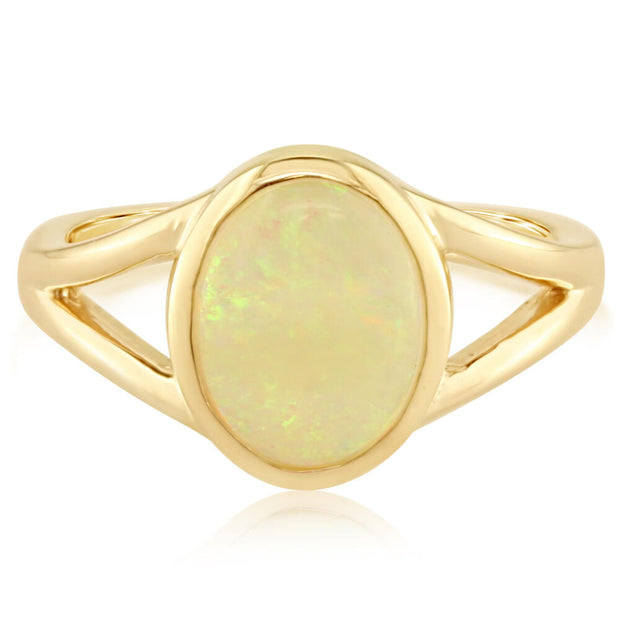 14K Rose Gold Natural Opal Ring