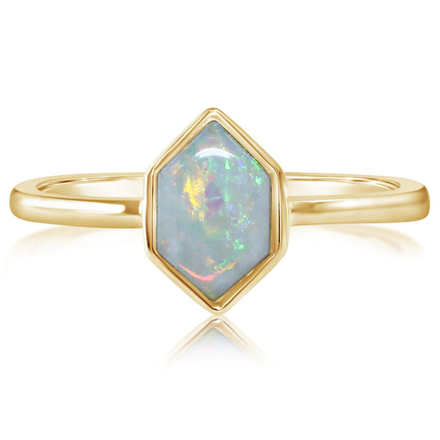 14K Yellow Gold Australian Opal Ring