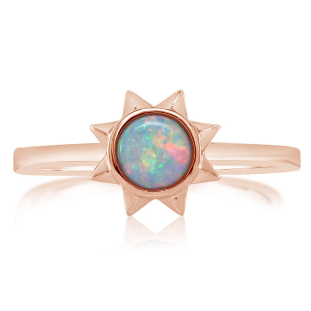 14K Rose Gold Australian Opal Sun Ring
