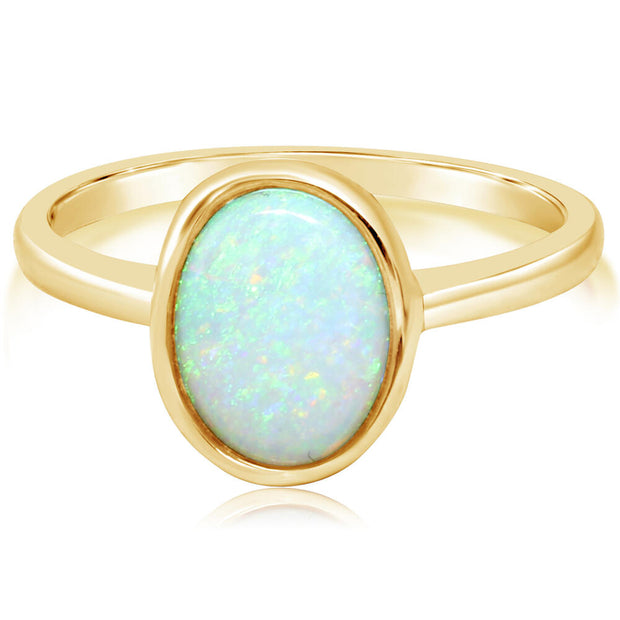 14K Yellow Gold Australian Opal Ring