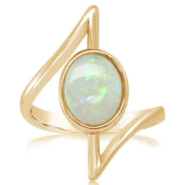 14K Yellow Gold Australian Opal Ring