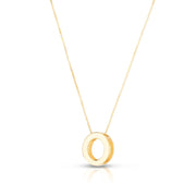 14K Gold Block Letter Initial O Necklace