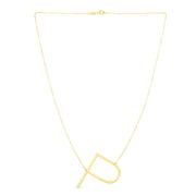 14K Gold Large Initial P Necklace