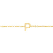 14K Mini Initial P Necklace