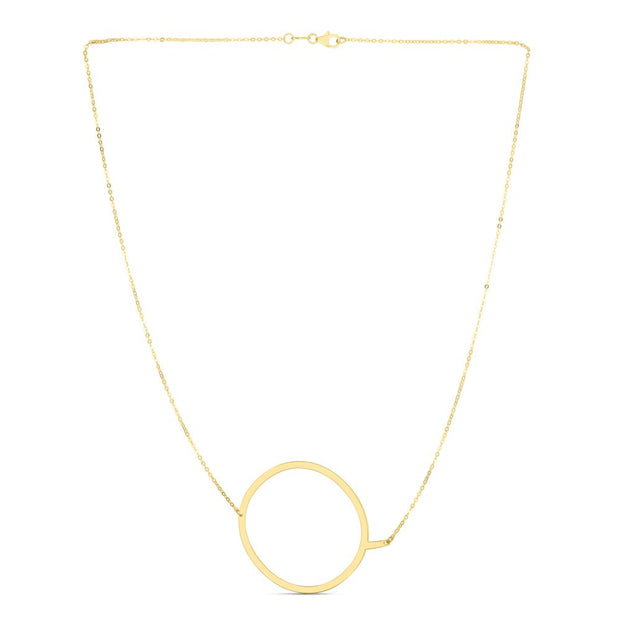 14K Gold Large Initial Q Necklace