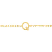 14K Mini Initial Q Necklace