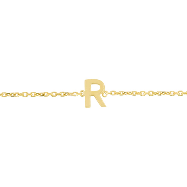 14K Mini Initial R Necklace