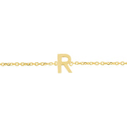 14K Mini Initial R Necklace