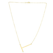 14K Gold Large Initial T Necklace