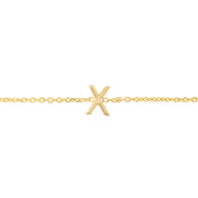 14K Mini Initial X Necklace