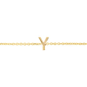 14K Mini Initial Y Necklace