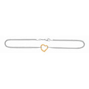 14K & Silver Heart Anklet