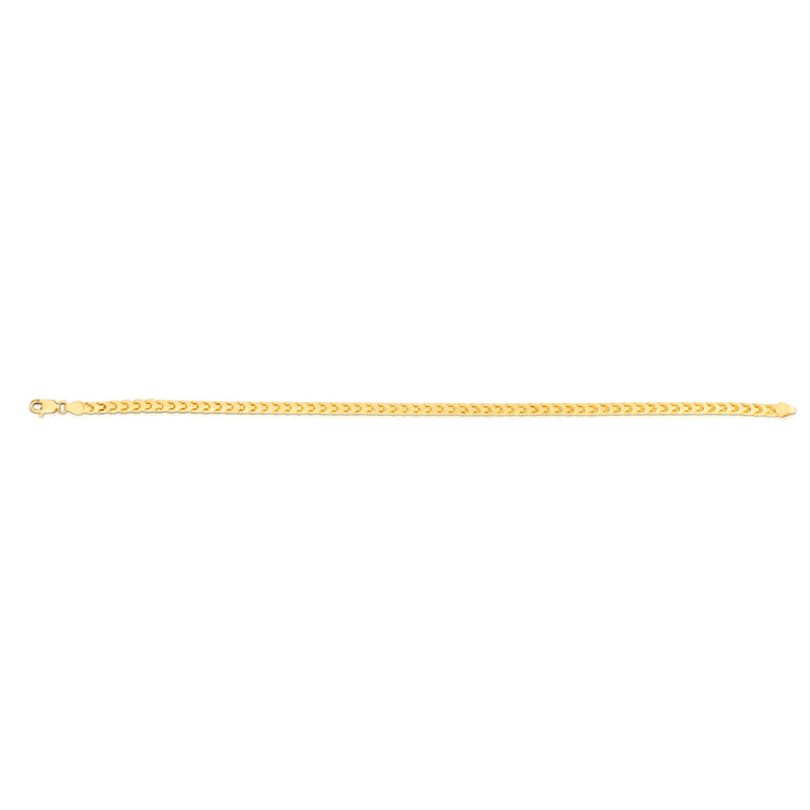 14K Gold 7.5"" 2.2mm Round Franco Chain