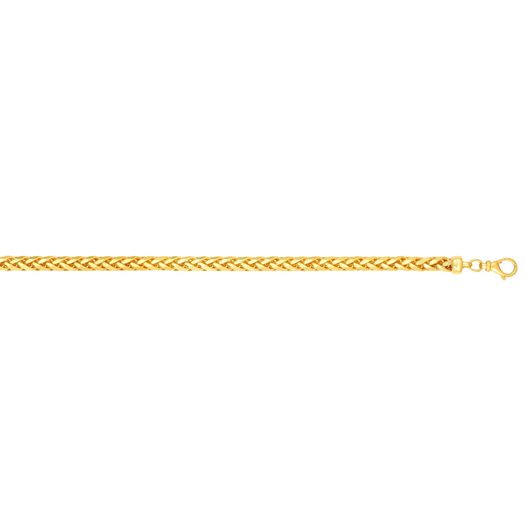14K Gold 22"" 4mm Diamond Cut Round Franco Chain