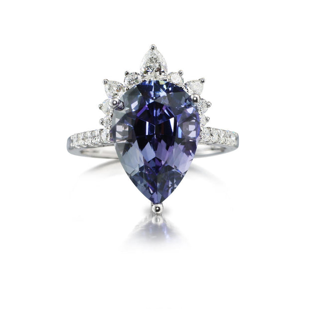 Platinum Montana Sapphire/Diamond Ring
