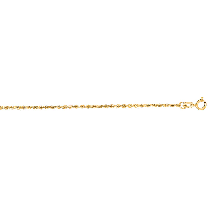 14K Gold 24"" 1.4mm Diamond Cut Royal Rope Chain