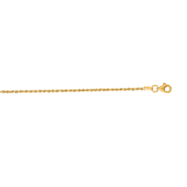 14K Gold 10"" 1.6mm Royal Rope Chain