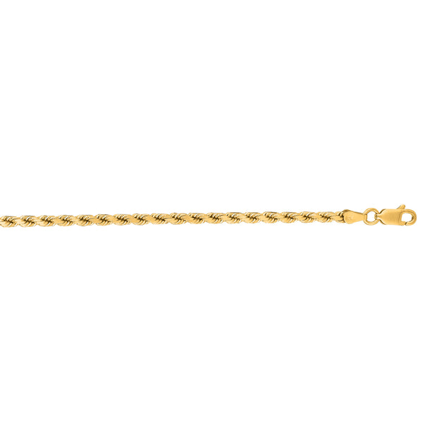 14K Gold 18"" 3.5mm Diamond Cut Royal Rope Chain