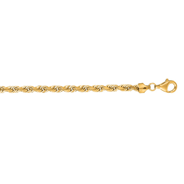 14K Gold 24"" 7mm Solid Royal Rope Chain