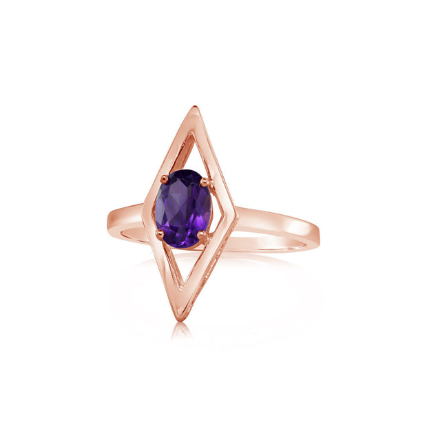 14K Rose Gold Amethyst Ring