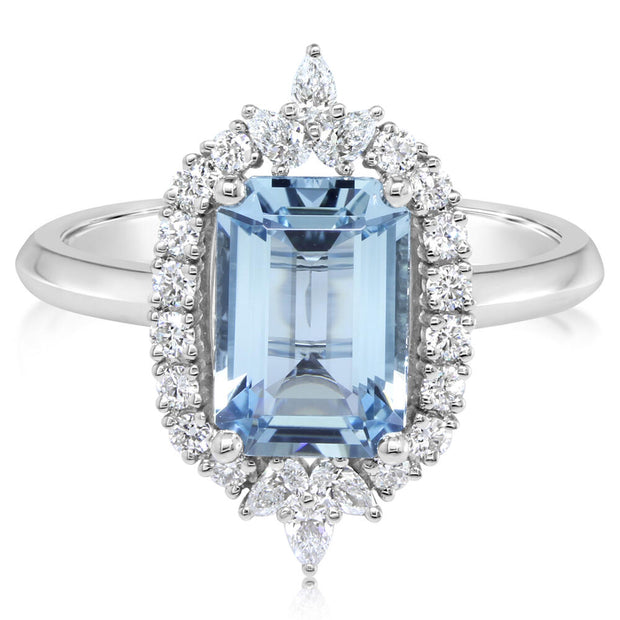 Platinum Montana Sapphire/Diamond Ring