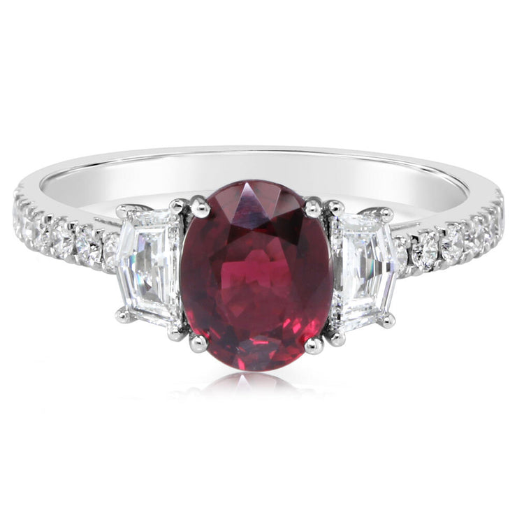 Platinum Mozambique Ruby/Diamond Ring