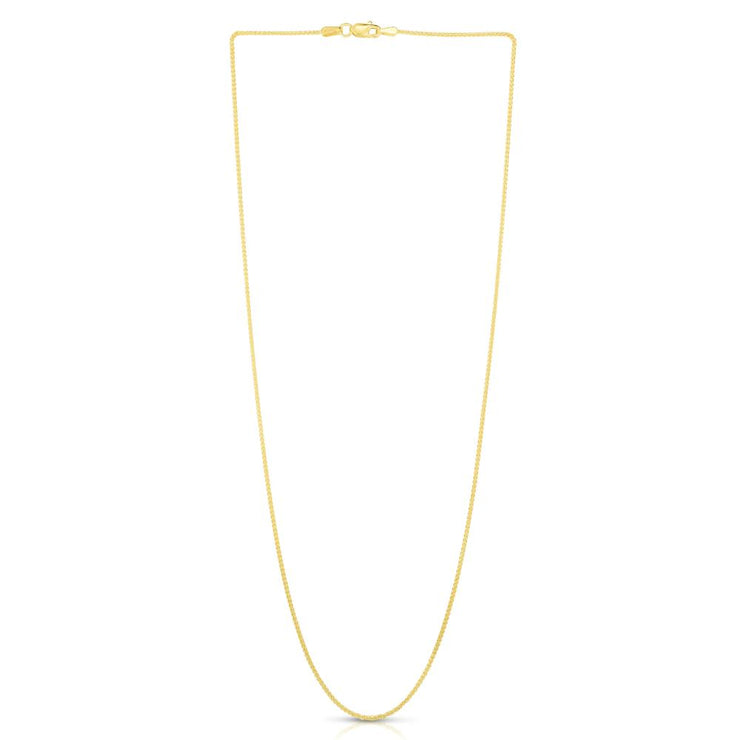 14K Gold 1mm Round Wheat Chain