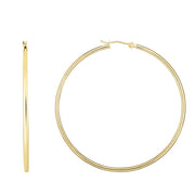 14K Gold 2x55mm Hoops