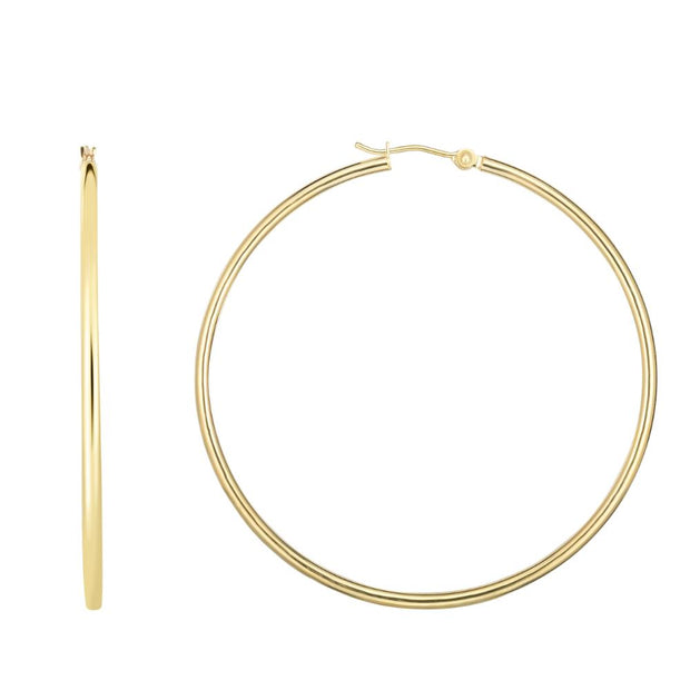 14K Gold 2x55mm Hoops