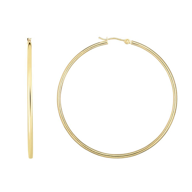 14K Gold 2x45mm Hoops