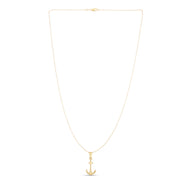 14K Gold Polished Anchor Necklace