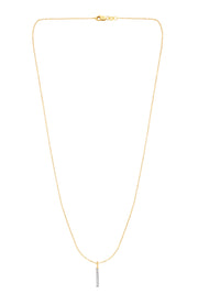 14K Gold .06ct Diamond Bar Necklace