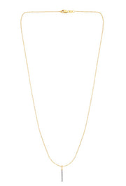 14K Gold .06ct Diamond Bar Necklace