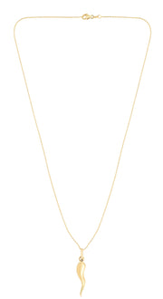 14K Gold Italian Horn Necklace