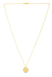 14K Gold Round Diamond Tag Necklace