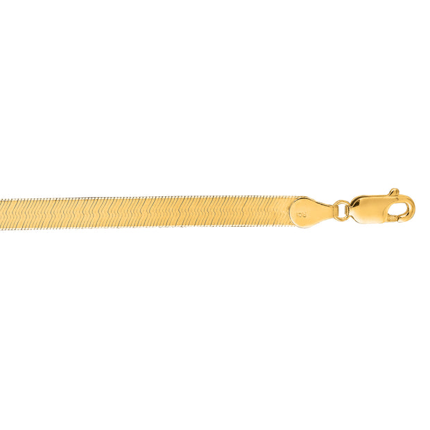 14K Gold 8"" 5mm Imperial Herringbone Chain