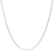 2.6mm 925 Italy Silver Polished Finish Box Chain Necklace with Flat Lobster Clasp