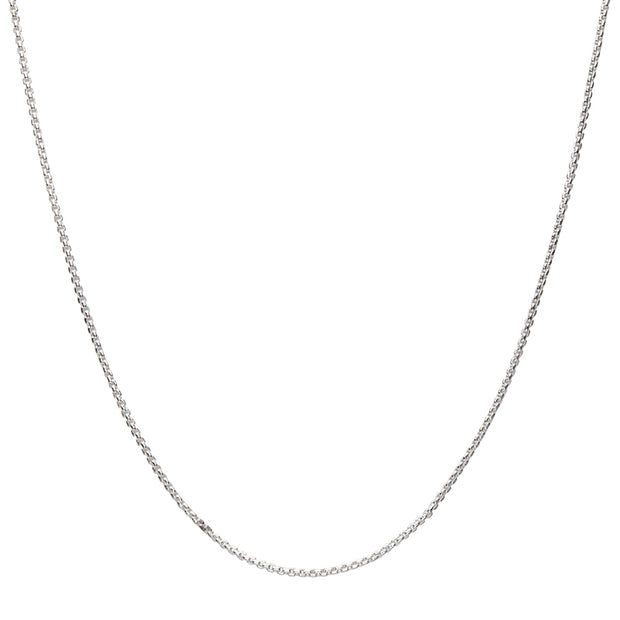 2.6mm 925 Italy Silver Polished Finish Box Chain Necklace with Flat Lobster Clasp