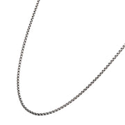 2.6mm 925 Italy Silver Black Rhodium Plated Brushed Satin Finish Box Chain Necklace