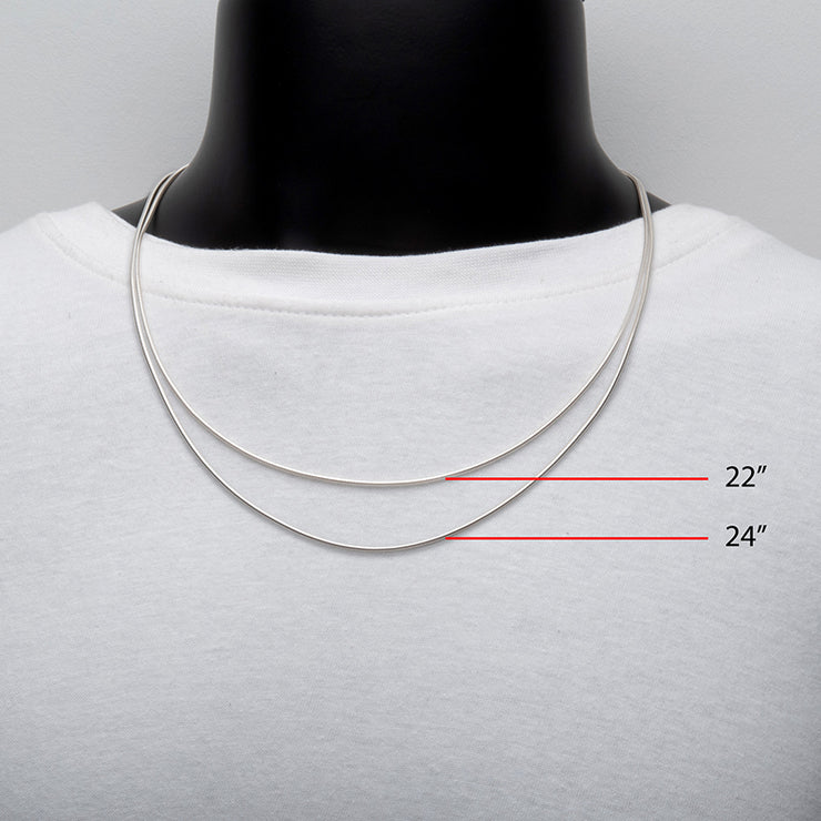 1.5mm 925 Italy Silver Polished Finish Snake Chain Necklace with Flat Lobster Clasp