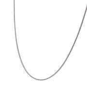 1.5mm 925 Italy Silver Black Rhodium Plated Brushed Satin Finish Snake Chain Necklace