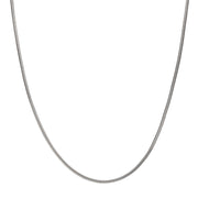 2.4mm 925 Italy Silver Black Rhodium Plated Brushed Satin Finish Snake Chain Necklace